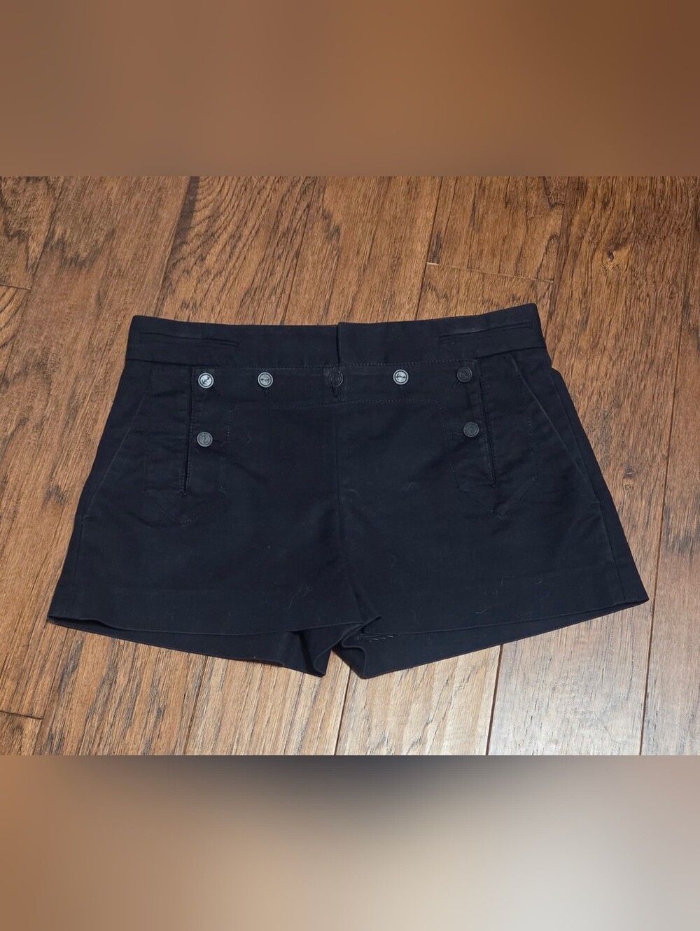 Navy Women's Button-Detail Cotton Shorts